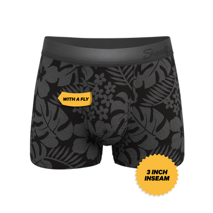 The Midnight Flora | Black Tonal Tropical Ball Hammock® Pouch Trunks Underwear