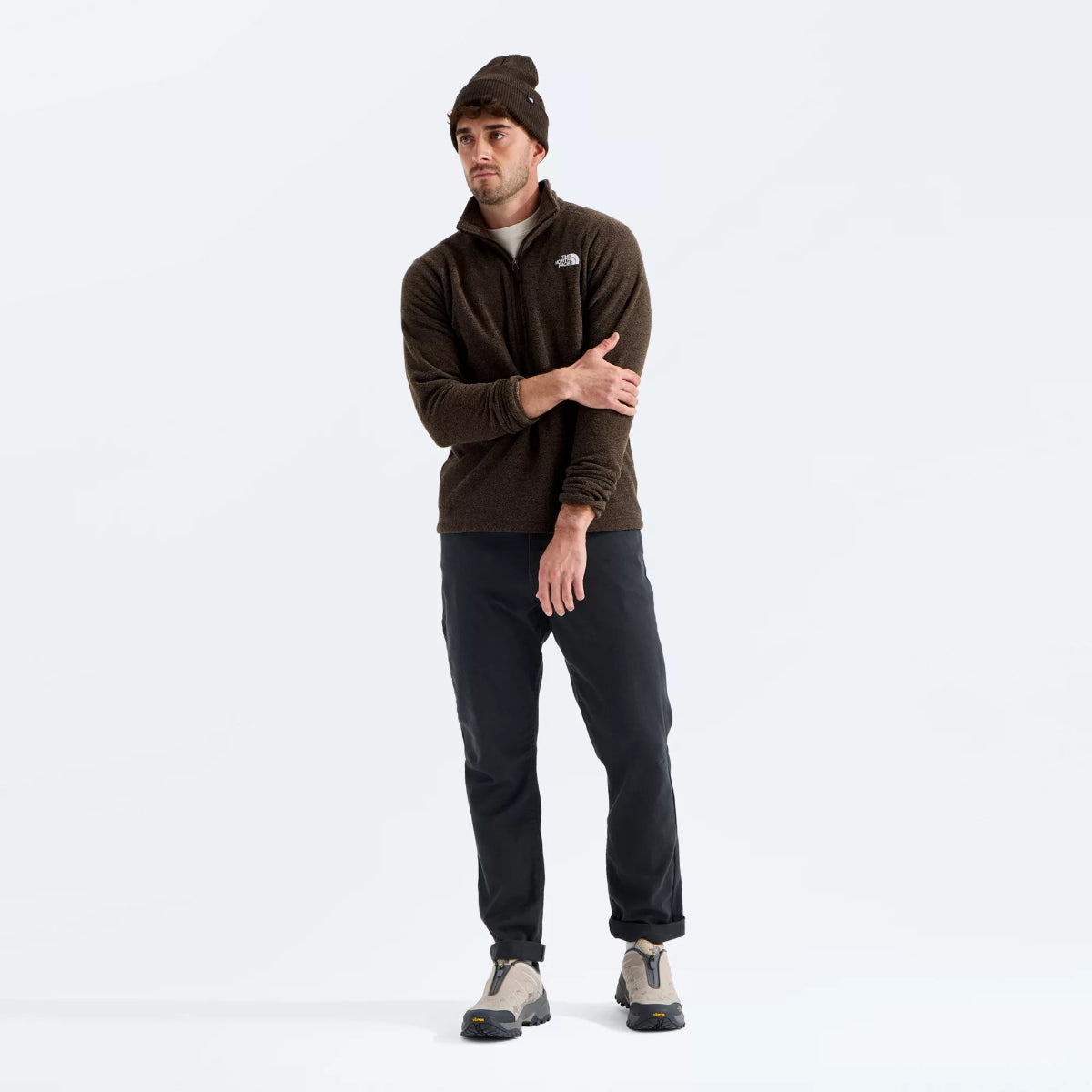 The North Face - Men's Textured Cap Rock 1/4 Zip - Dark Chestnut Heather