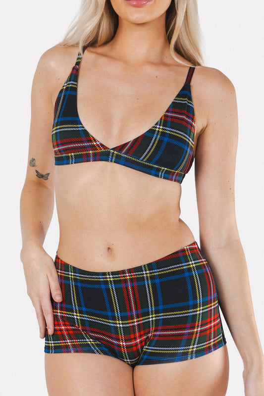 The Cappuccino | Holiday Tartan Plaid Modal Boyshort Underwear