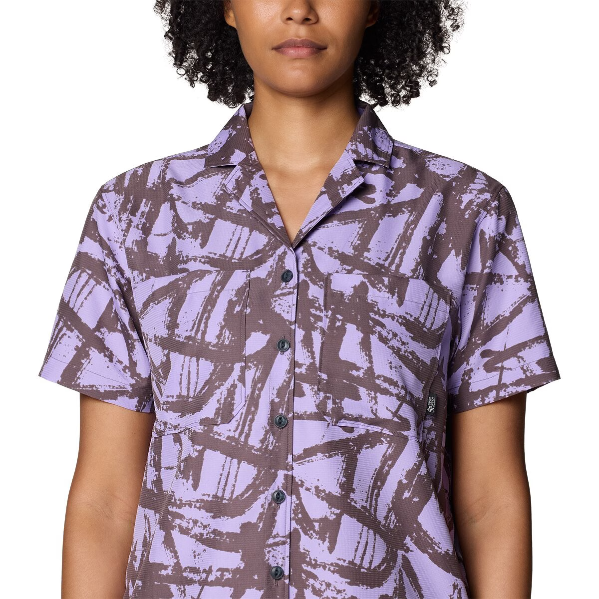 Mountain Hardwear - Sun Drift Cooling Short Sleeve Shirt - Purple Sage Brushstrokes Print