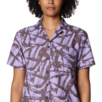 Mountain Hardwear - Sun Drift Cooling Short Sleeve Shirt - Purple Sage Brushstrokes Print