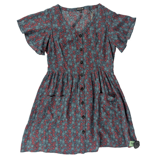 Toad & Co Hillrose BU SS Dress Women's LG Blue