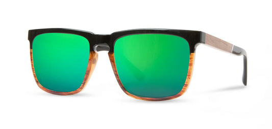 Camp Eyewear - Ridge HD - Black/Tortoise // Walnut/HD Plus Polarized Green Flash