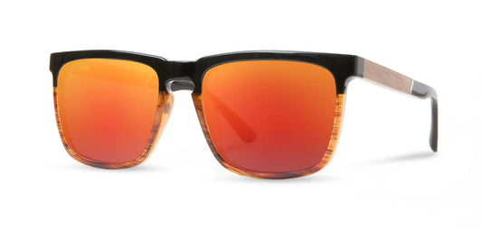 Camp Eyewear - Ridge - Black/Tortoise / Walnut; HD Plus Polarized Solar Flash