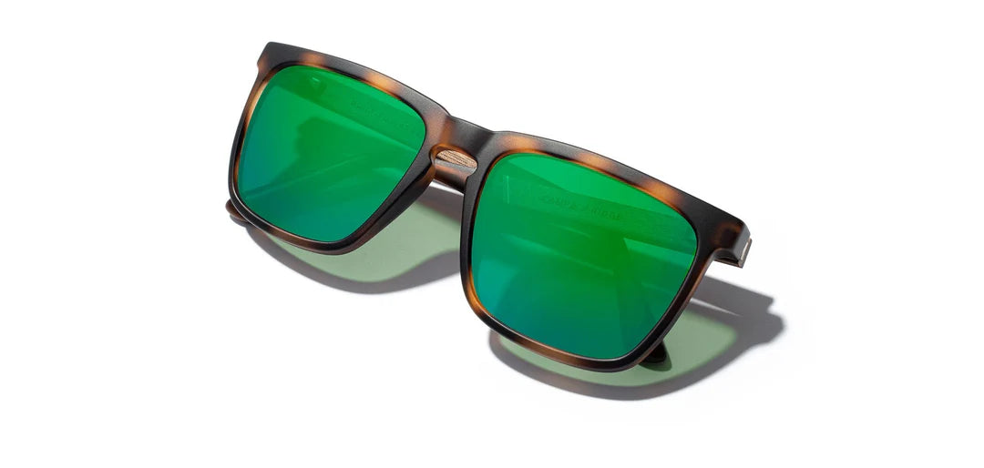 Camp Eyewear - Ridge - Matte Tortoise / Walnut; HD Plus Polarized Green Flash