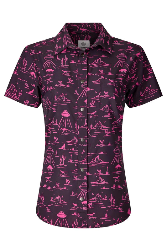 Flylow - Anderson Shirt - Women's - Black/Dragonfruit UFO