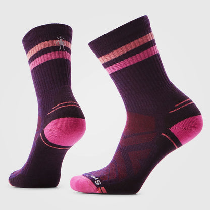 Smartwool - Women's Hike Light Cushion Tube Stripe Crew Socks - Purple Iris