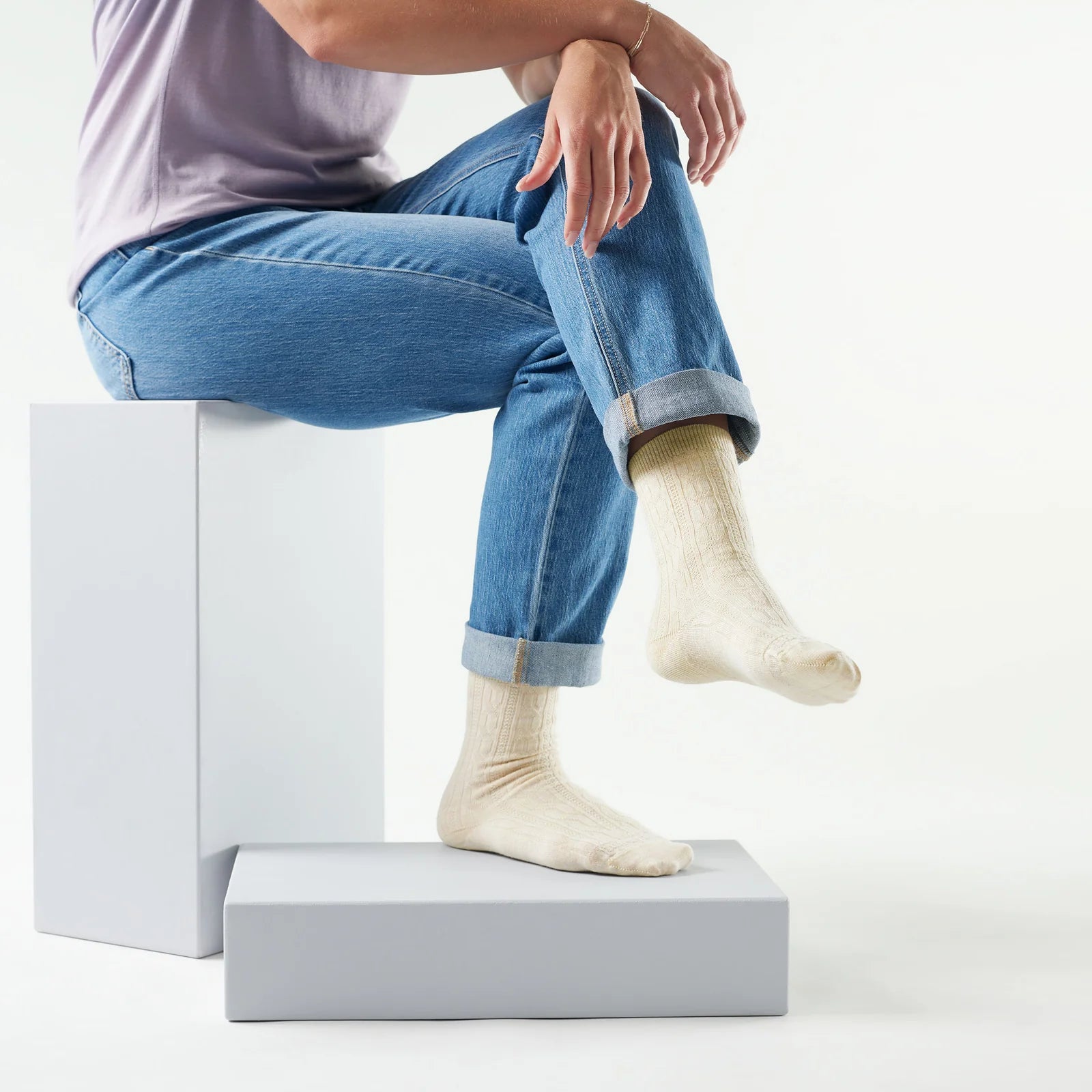 Smartwool - Women's Everyday Cable Crew Socks - Moonbeam