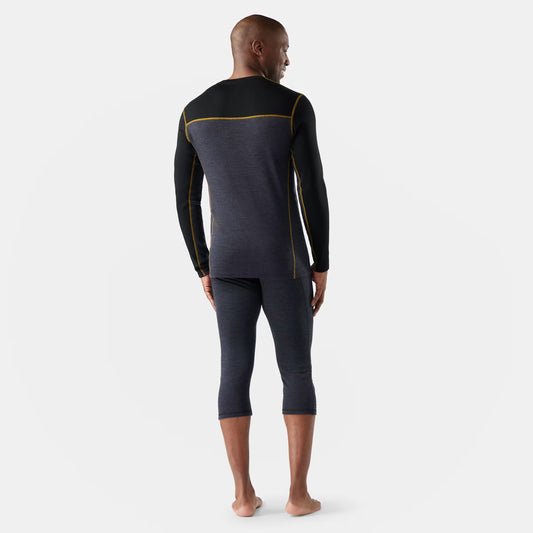 Smartwool - Classic Thermal Merino Base Layer Colorblock Crew - Men's - Charcoal-Honey Gold