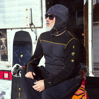 Smartwool - Classic Thermal Merino Base Layer Colorblock Crew - Men's - Charcoal-Honey Gold