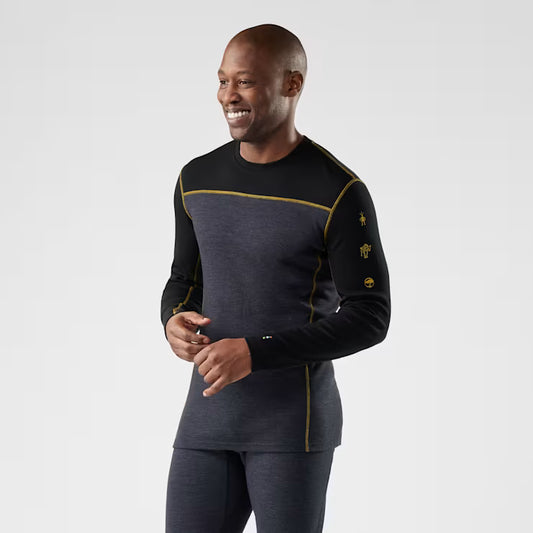 Smartwool - Classic Thermal Merino Base Layer Colorblock Crew - Men's - Charcoal-Honey Gold