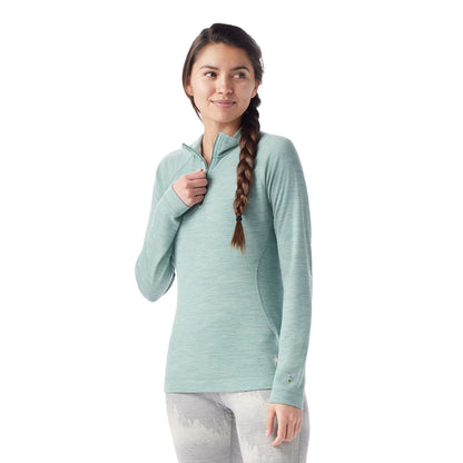 Smartwool - Classic Thermal Merino Base Layer 1/4 Zip - Women's - Arctic Green Heather
