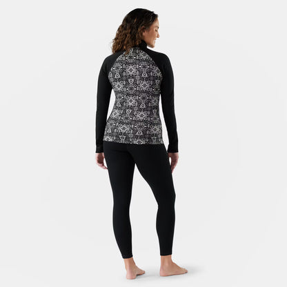 Smartwool - Classic Thermal Merino Base Layer 1/4 Zip - Women's - Black Deco Floral