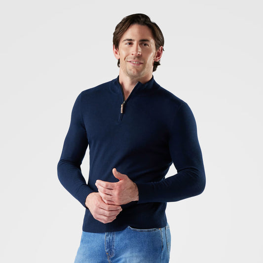 Smartwool - Sparwood 1/4 Zip Sweater - Men's - Deep Navy Heather