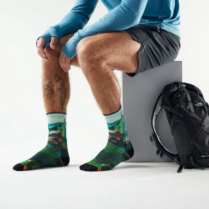 Smartwool - Hike Targeted Cushion Trail Trekker Print Crew Socks - Winter Moss