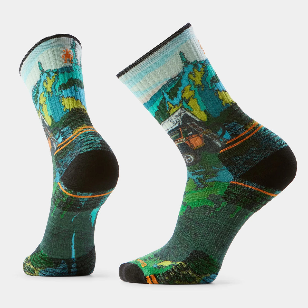 Smartwool - Hike Targeted Cushion Trail Trekker Print Crew Socks - Winter Moss