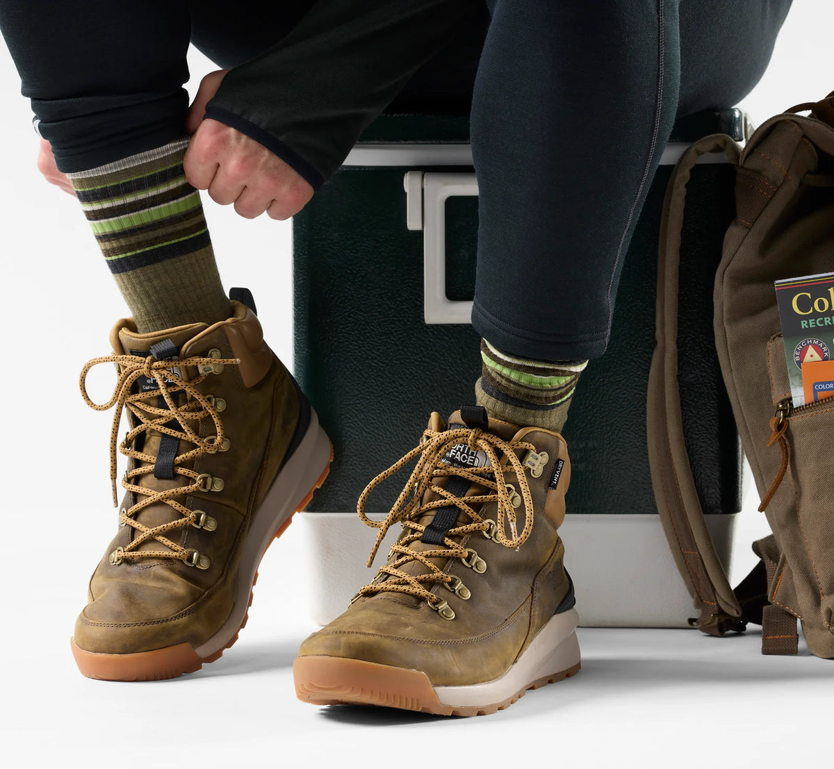 Smartwool - Hike Targeted Cushion Striped Crew Socks - Winter Moss