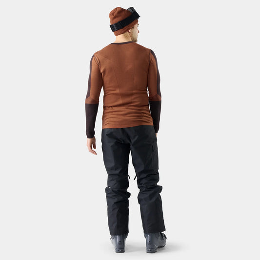 Smartwool - Intraknit Thermal Merino Base Layer Colorblock Crew - Men's - Dark Mink Burnt Sienna
