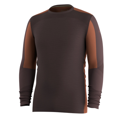 Smartwool - Intraknit Thermal Merino Base Layer Colorblock Crew - Men's - Dark Mink Burnt Sienna