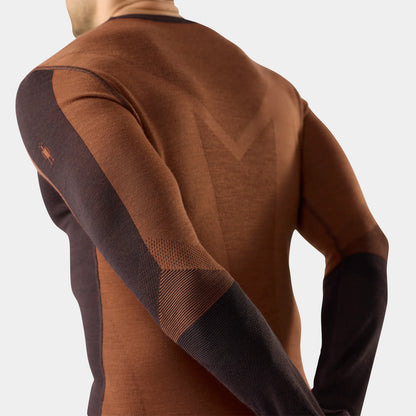 Smartwool - Intraknit Thermal Merino Base Layer Colorblock Crew - Men's - Dark Mink Burnt Sienna