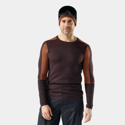 Smartwool - Intraknit Thermal Merino Base Layer Colorblock Crew - Men's - Dark Mink Burnt Sienna