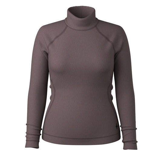 Smartwool - Thermal Merino Rib Turtleneck - Women's - Mink-Chalk Violet Heather