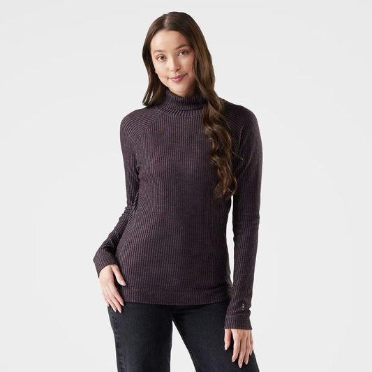 Smartwool - Thermal Merino Rib Turtleneck - Women's - Mink-Chalk Violet Heather