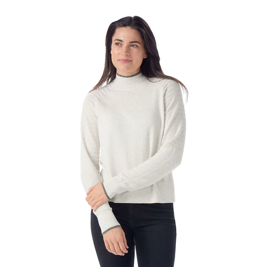 Smartwool - Edgewood Mock Neck Sweater - Women's - Natural Donegal