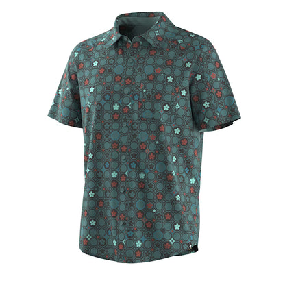 Smartwool - Men's Everyday Short Sleeve Button Down - Dusty Teal Geo Floral