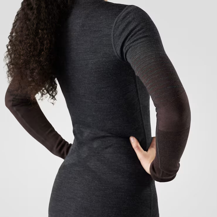 Smartwool - Intraknit Thermal Merino Base Layer Crew - Women's - Charcoal-Mink Stripe