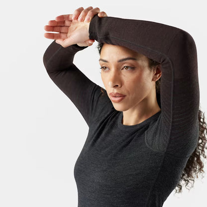 Smartwool - Intraknit Thermal Merino Base Layer Crew - Women's - Charcoal-Mink Stripe