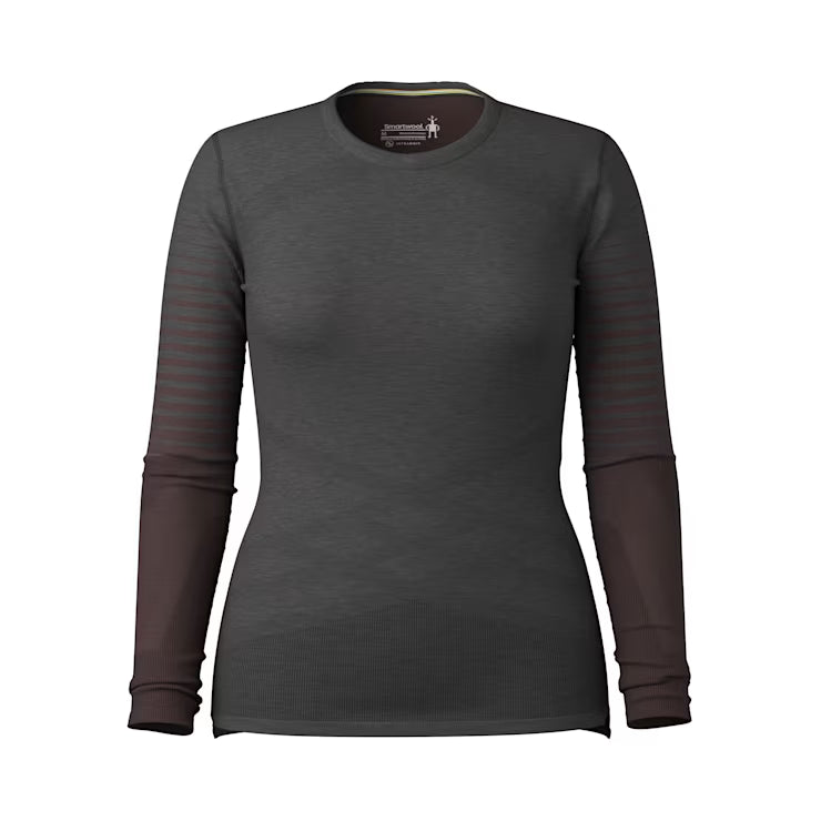 Smartwool - Intraknit Thermal Merino Base Layer Crew - Women's - Charcoal-Mink Stripe