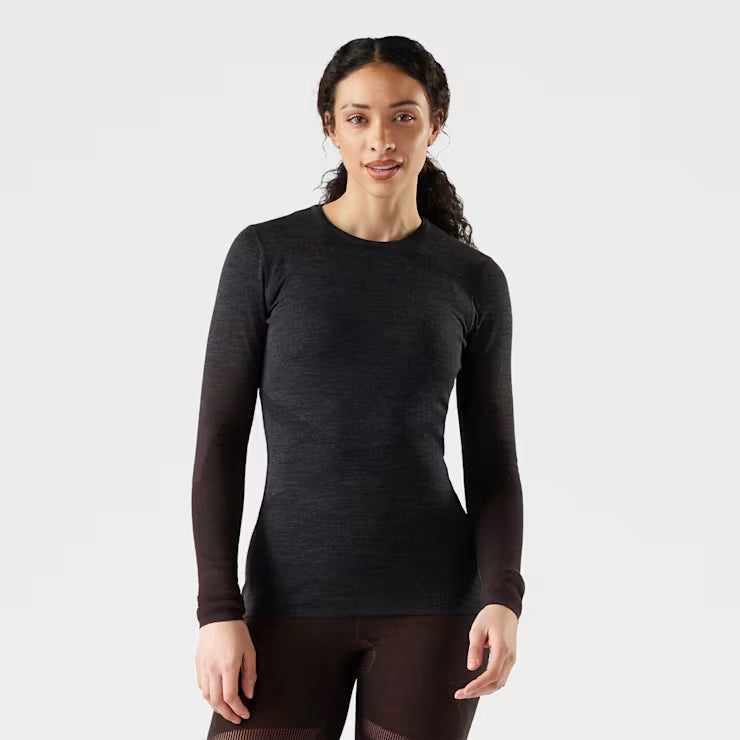 Smartwool - Intraknit Thermal Merino Base Layer Crew - Women's - Charcoal-Mink Stripe