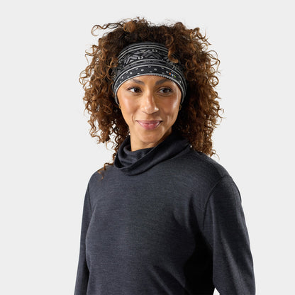 Smartwool - Thermal Merino Reversible Headband - Unisex - Black Fair Isle Fun