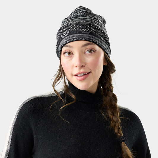 Smartwool - Thermal Merino Reversible Cuffed Beanie - Black Fair Isle Fun