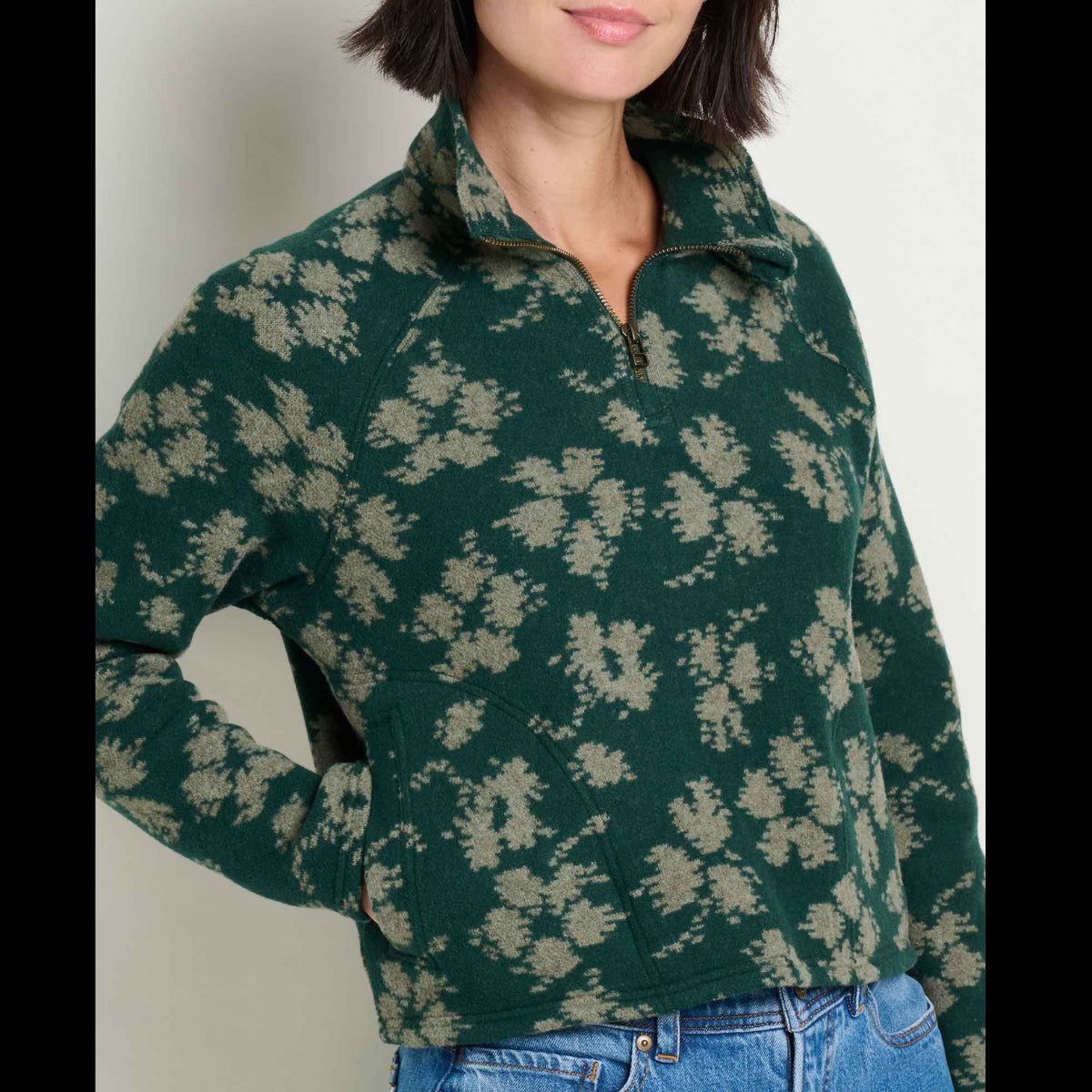 Toad and Co - Women's Kennicott 1/4 Zip - Cilantro Pattern