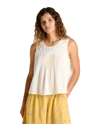 Toad and Co - Manzana Pin Tuck Tank - Egret