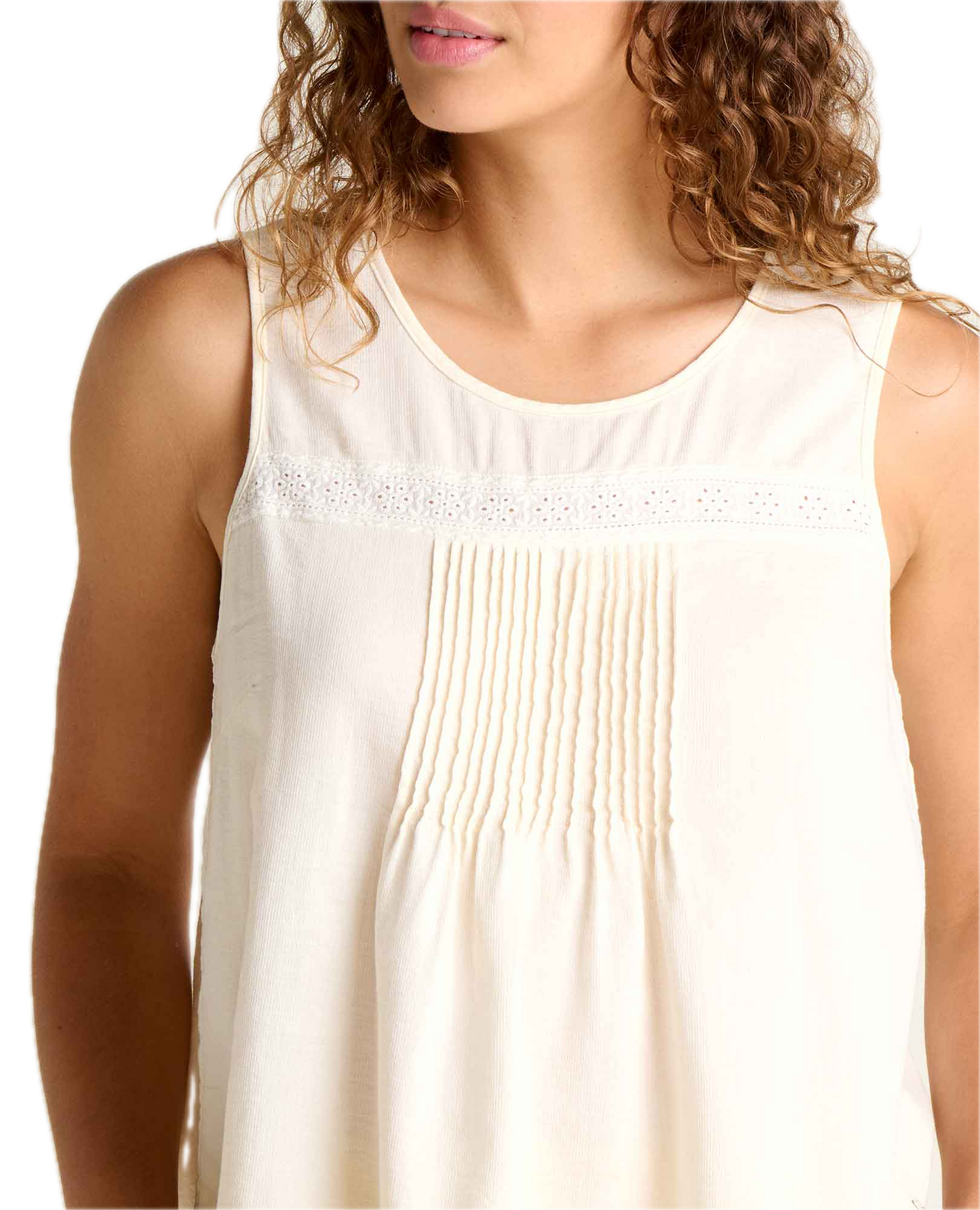 Toad and Co - Manzana Pin Tuck Tank - Egret