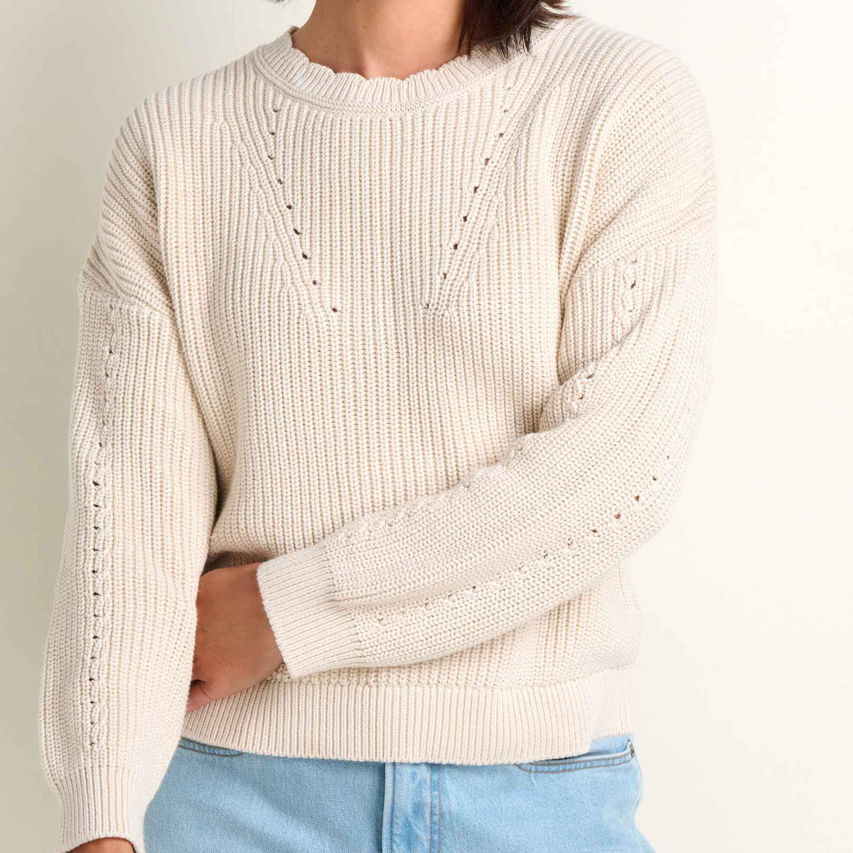 Toad and Co - Bianca Shaker Crew Sweater - Salt
