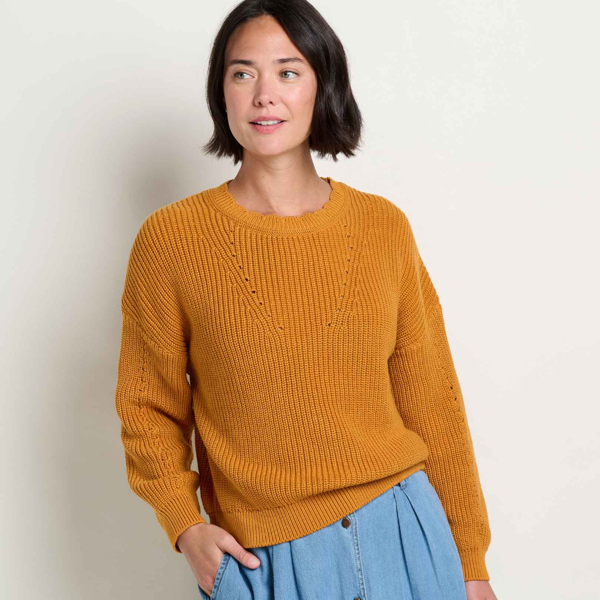 Toad and Co - Bianca Shaker Crew Sweater - Sunset