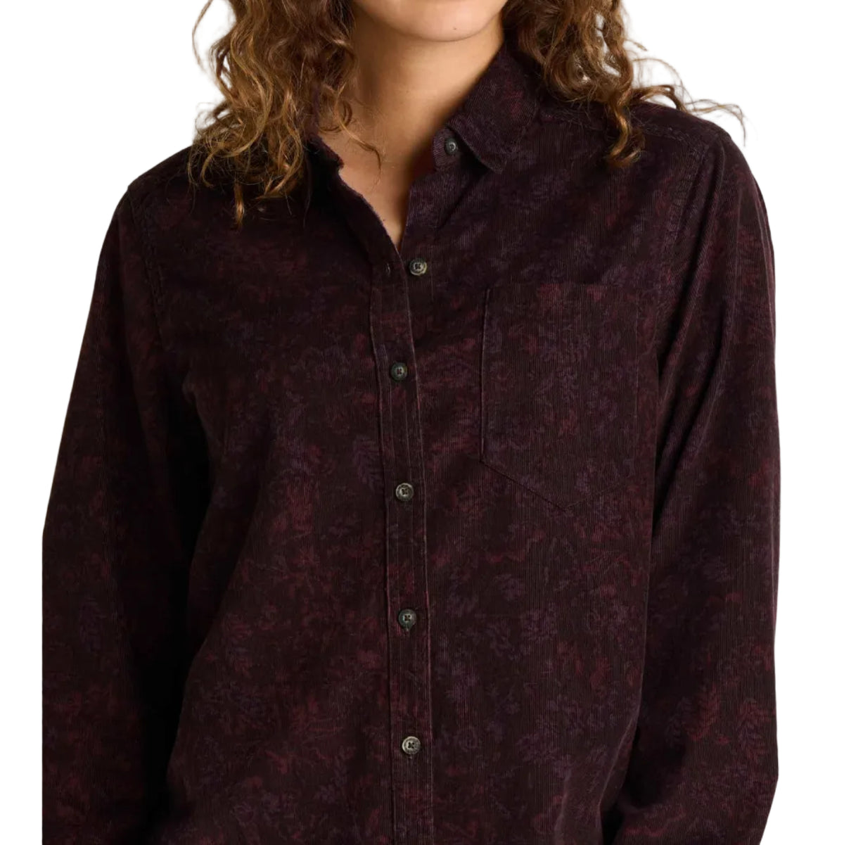 Toad and Co - Cattail Cord Long Sleeve Shirt - Carob Floral Print