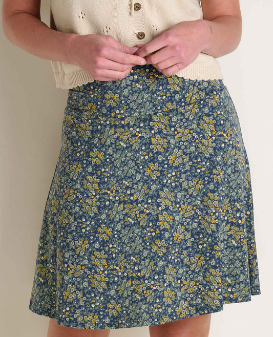 Toad and Co - Chaka Skirt - True Navy Retro Print