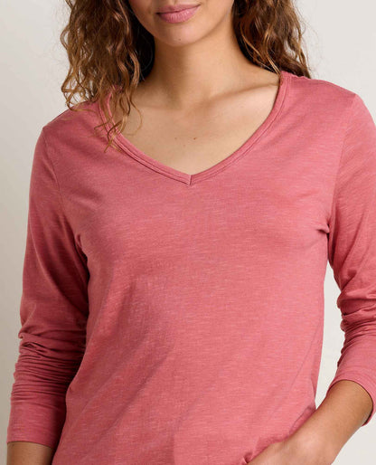 Toad and Co - Marley Long Sleeve V Tee - Dusty Cedar