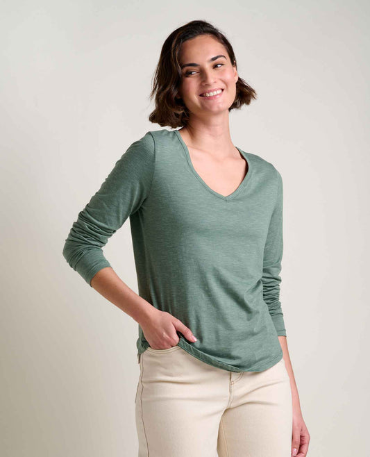 Toad and Co - Marley Long Sleeve V Tee - Laurel