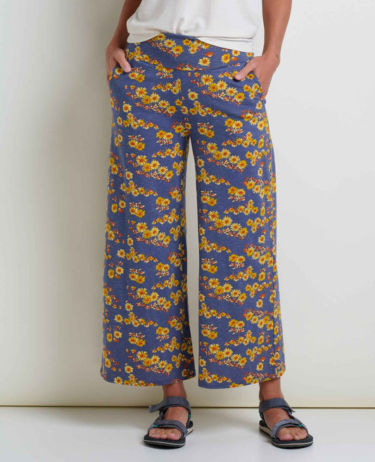 Toad and Co - Chaka Wide Leg Pant - Blue Shadow Daisy Print
