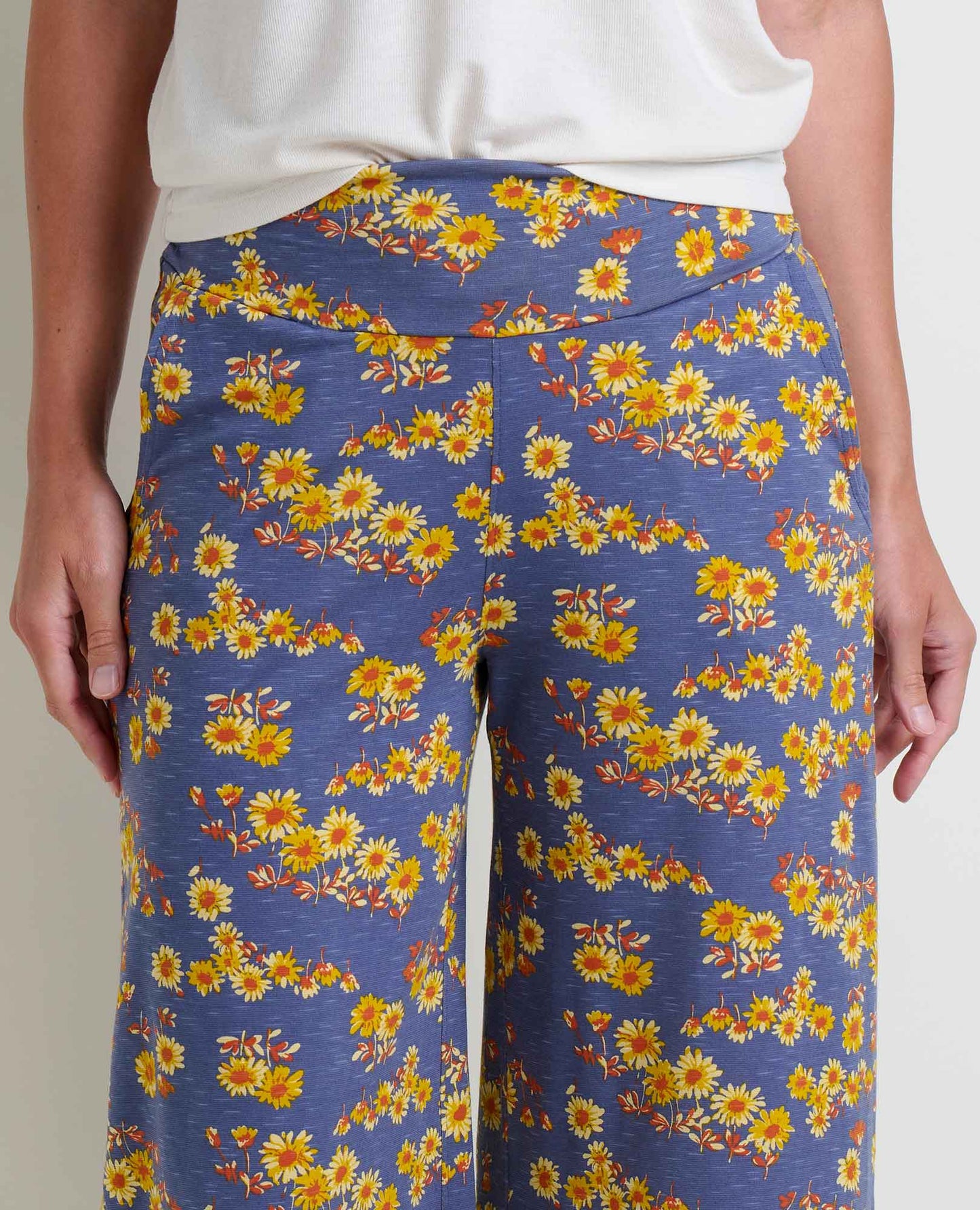 Toad and Co - Chaka Wide Leg Pant - Blue Shadow Daisy Print