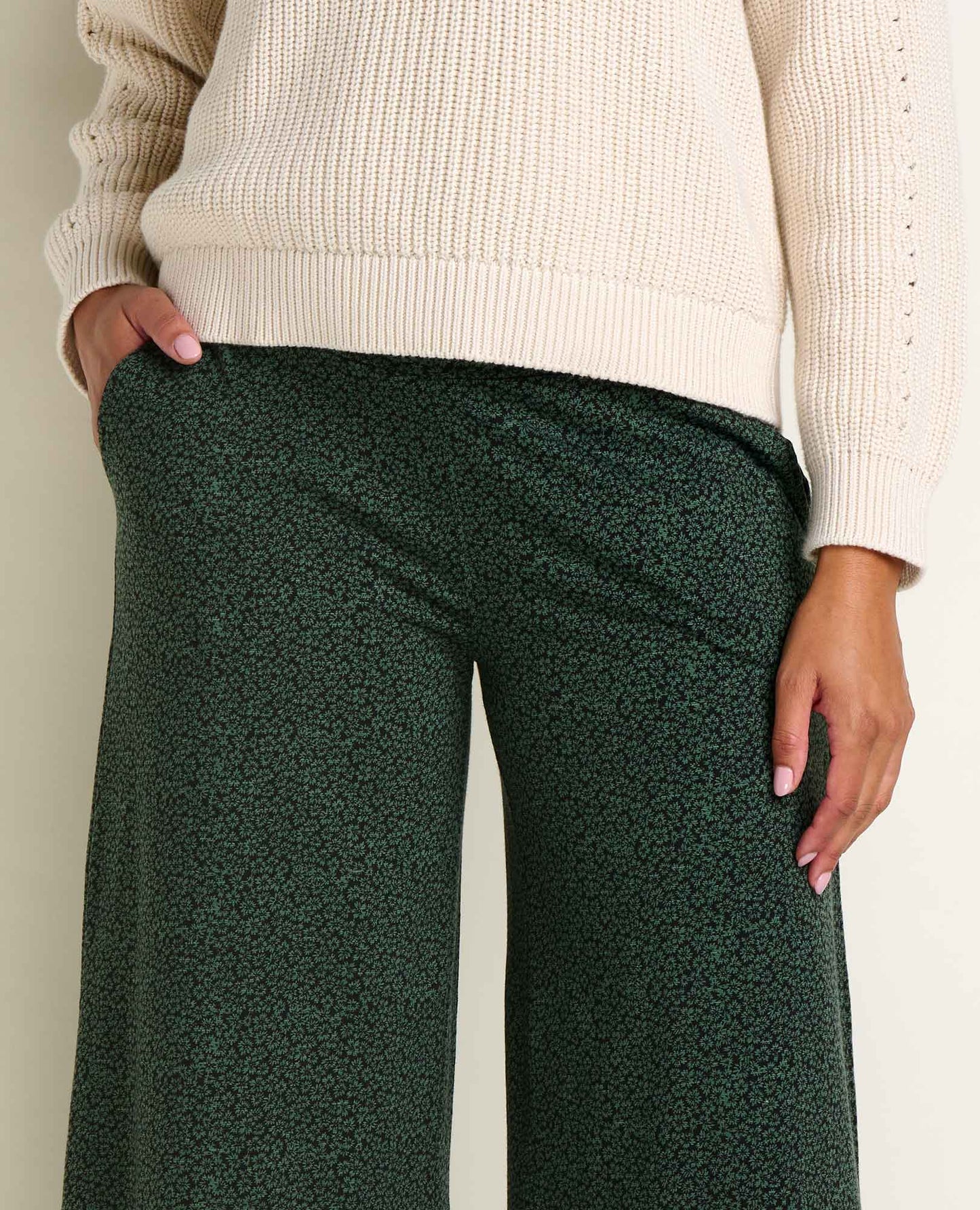 Toad and Co - Chaka Wide Leg Pant - Cilantro DItsy Print
