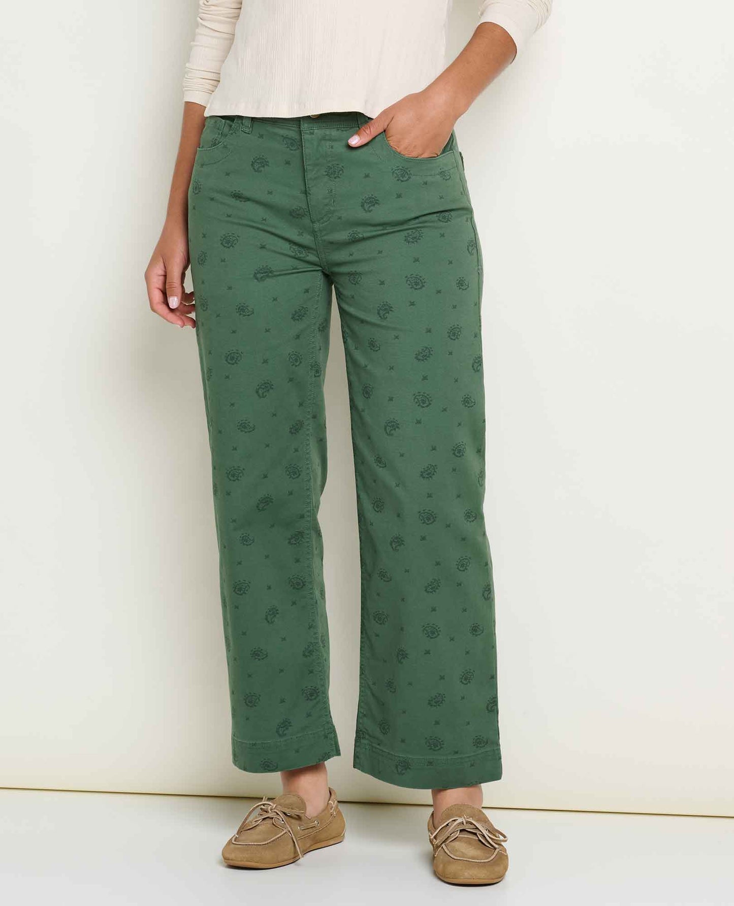 Toad and Co - Earthworks Wide Leg Pant - Cilantro Print