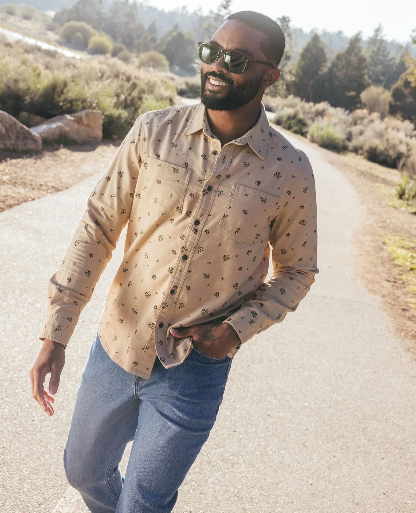 Toad and Co - Pinevale Long Sleeve Shirt - Men's - Chai Print