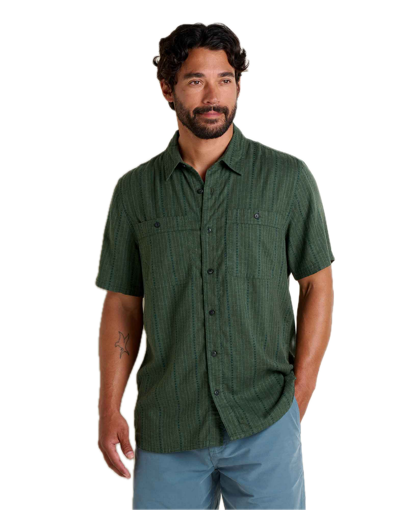Toad and Co - Men's Taj Hemp Shirt - Cilantro Dobby